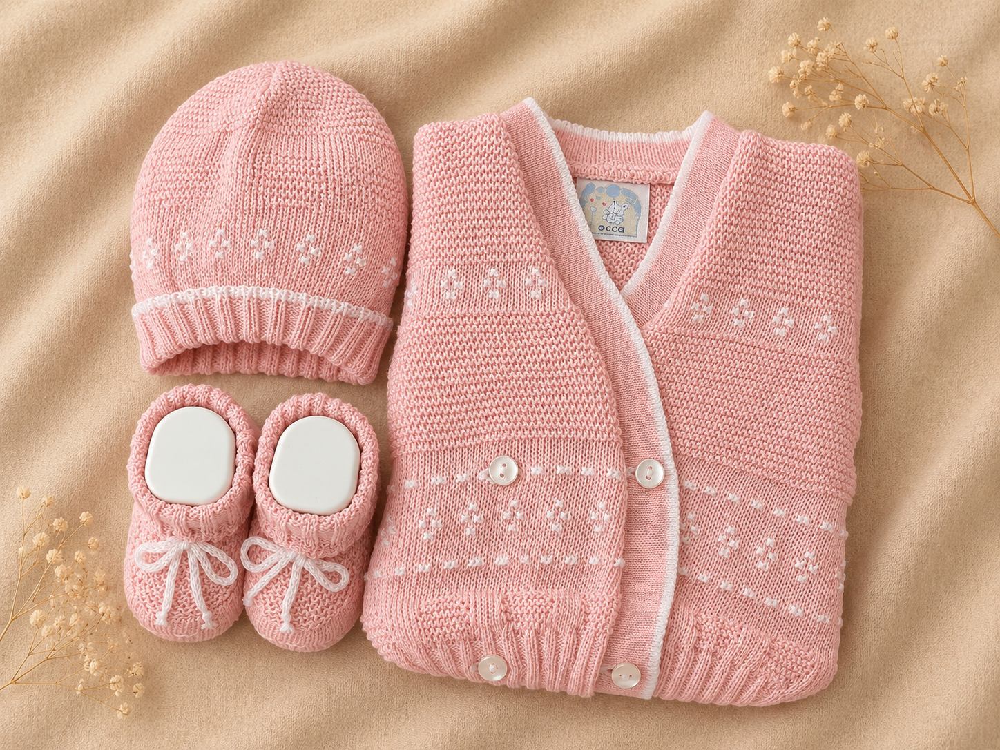 Set Neonato Rosa in Maglia