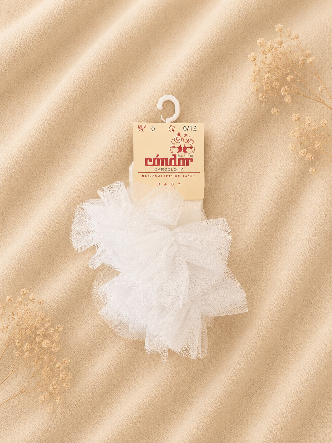 Calzino condrino con tulle condor.