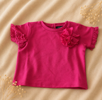 Set Fucsia T-shirt e Shorts con Pizzo Sangallo