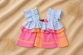 Top Bambina Multicolor a Volant