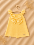 Vestito in Maglia Giallo – Fiocco in Raso e Maniche a Palloncino Condor