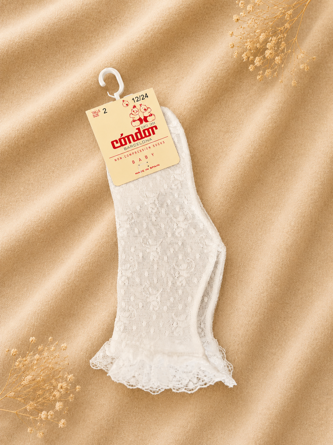 Condor Calzino in Pizzo Bianco Baby Taglia 2 (12-24m)