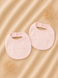 Bi-Pack Bavaglini Rosa con Pizzo e Fiocco – Neonata