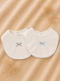 Bi-Pack Bavaglini Bianchi con Fiocco Smerlato – Neonato