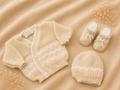 Set Neonato Beige in Maglia