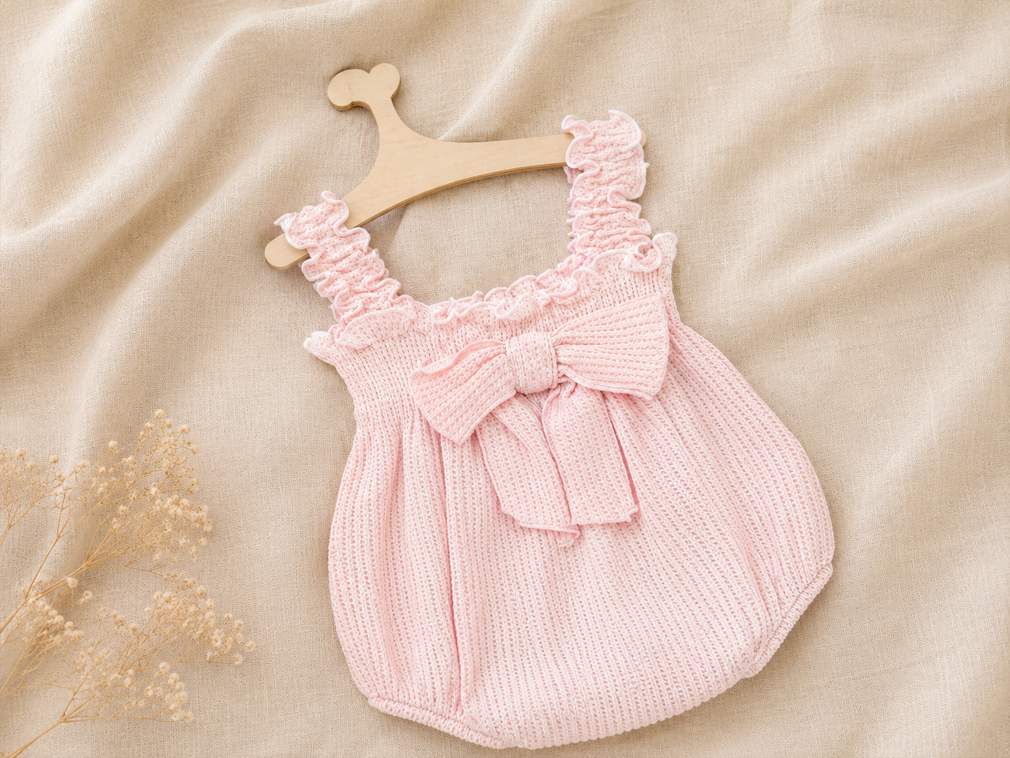 Pagliaccetto rosa con fiocco Calamaro Baby