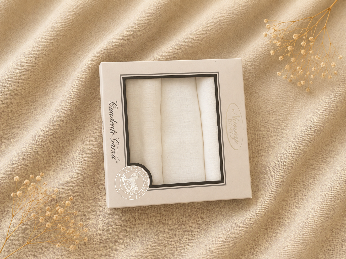 Nuvory Quadrati di Garza – Confezione Regalo Bianco