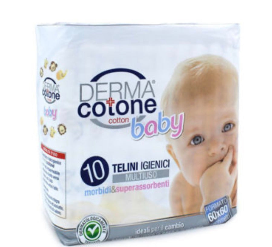 Derma Cotone Baby – 10 Telini Igienici Multiuso 60x60cm