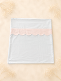 Copertina Neonato Azzurra con Barra Ondulata Bianca in Cotone - Pappa & Latte