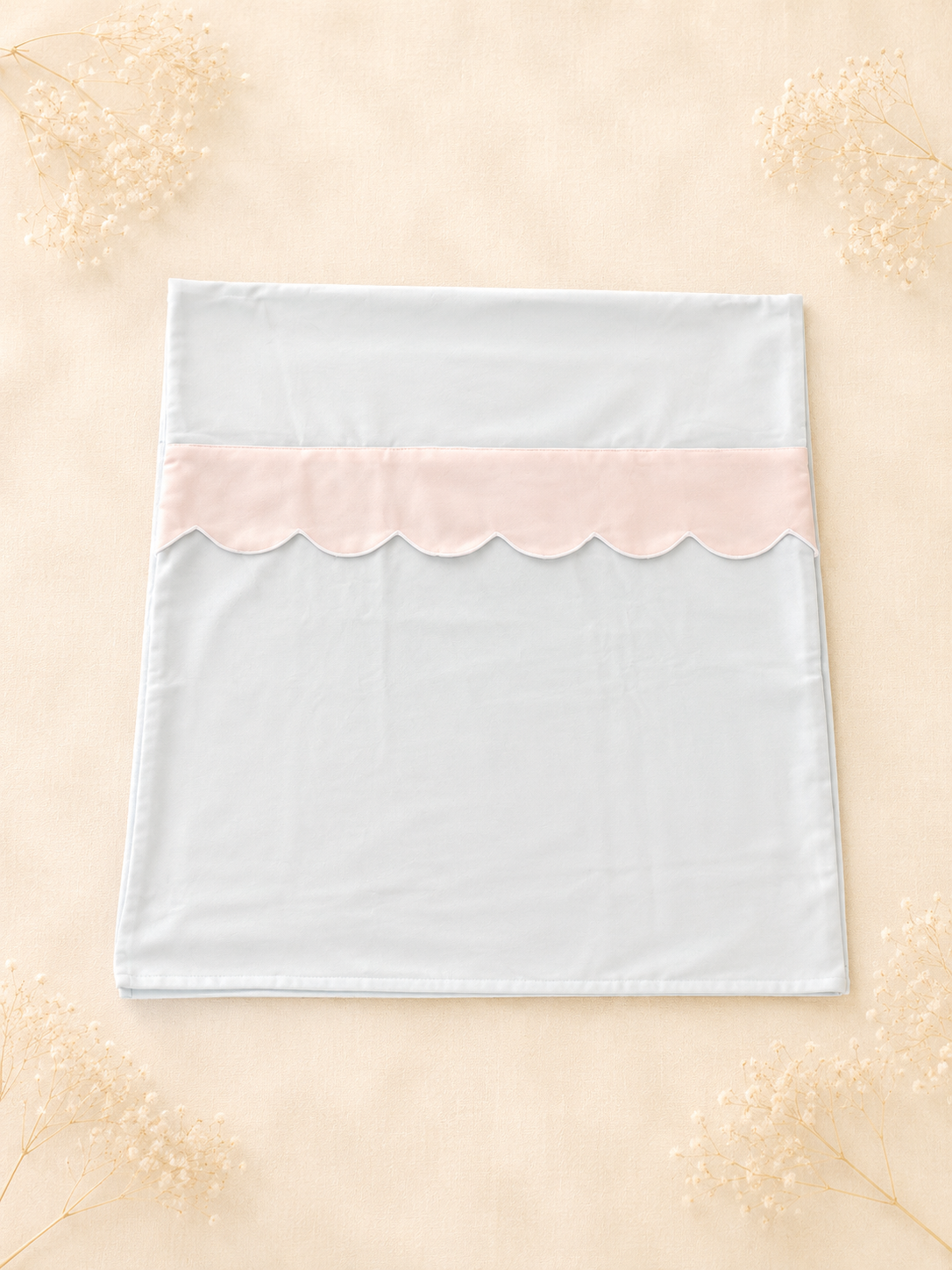Copertina Neonato Azzurra con Barra Ondulata Bianca in Cotone - Pappa & Latte