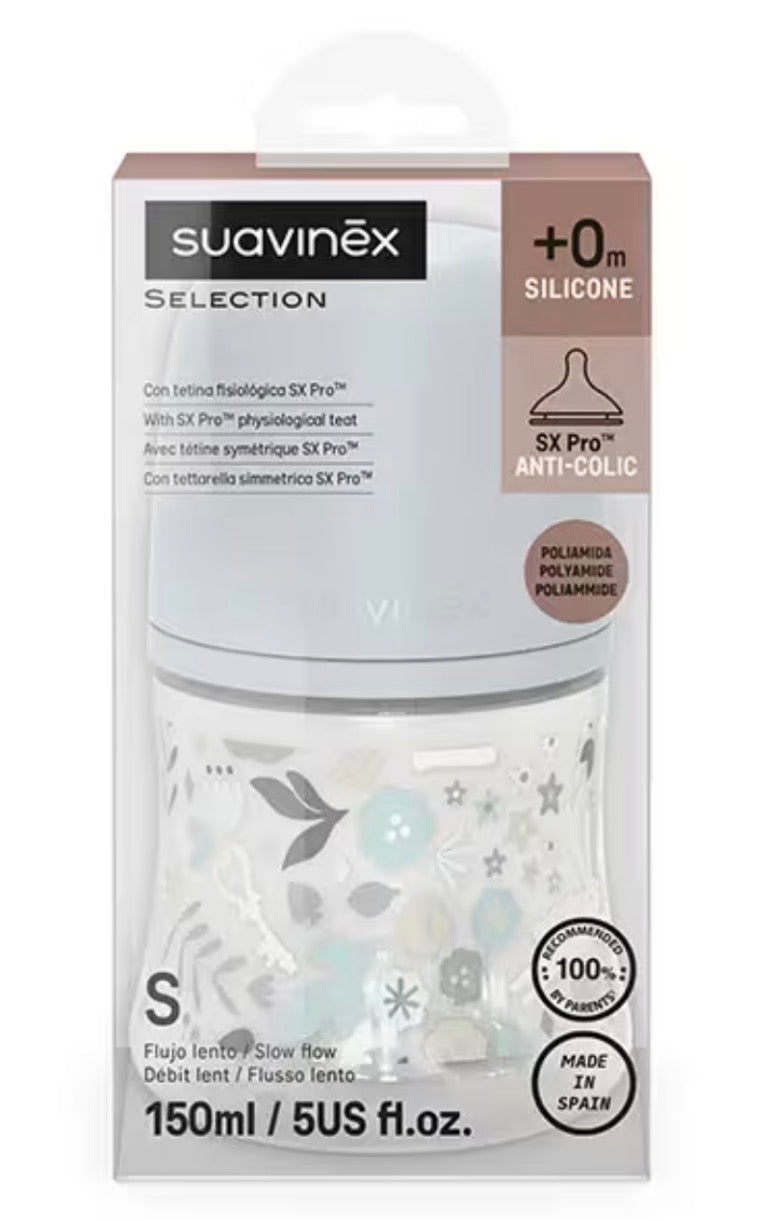 Suavinex Selection Biberon 150ml Silicone SX Pro +0m Flusso Lento