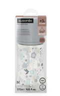 Suavinex Selection Biberon 270ml Silicone SX Pro +3m Flusso Medio Floreale Grigio