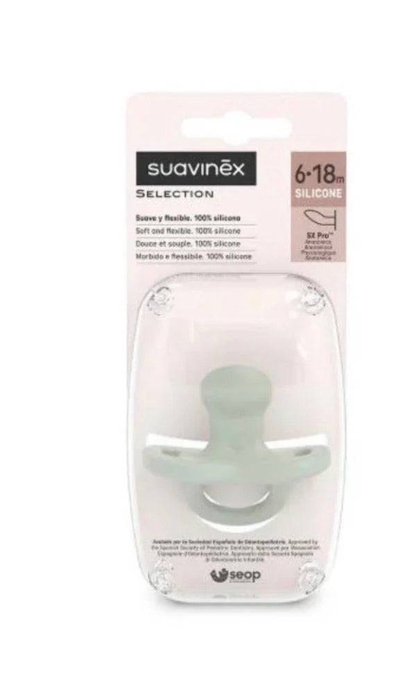 Suavinex Selection – Ciuccio Silicone Verde Menta 6-18m