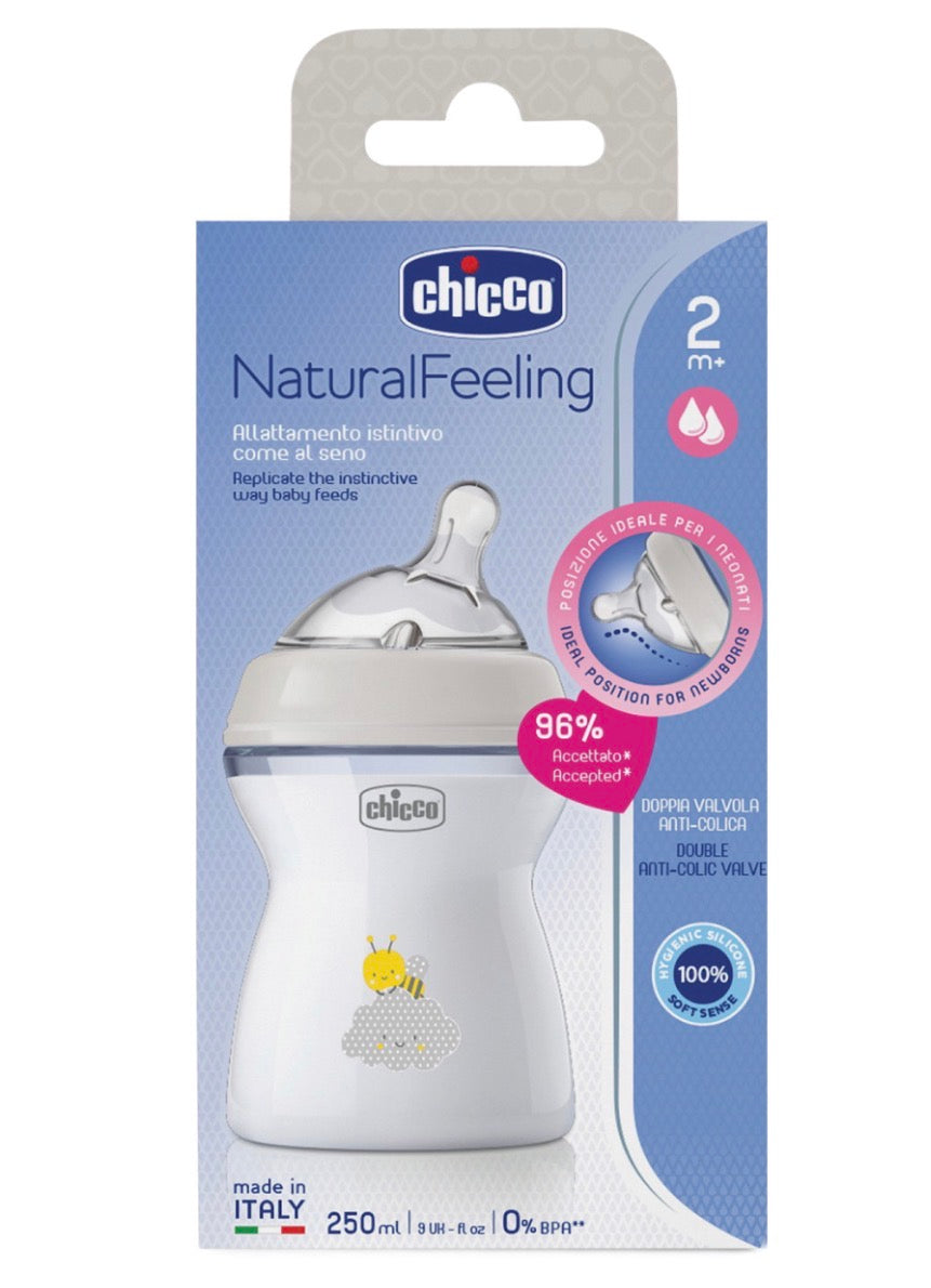 Chicco NaturalFeeling – Biberon Silicone 250ml 2m+