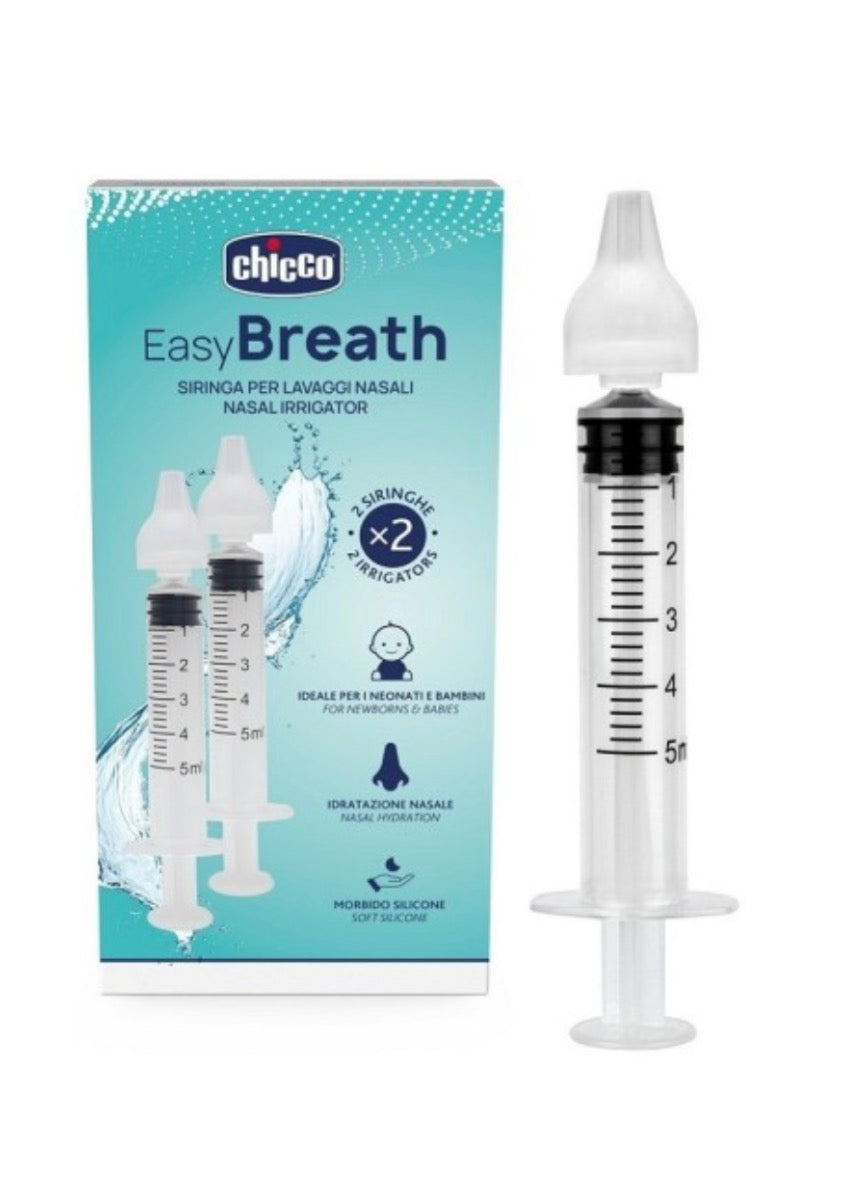 Chicco EasyBreath – Siringa per Lavaggi Nasali (2 siringhe, 0m+)