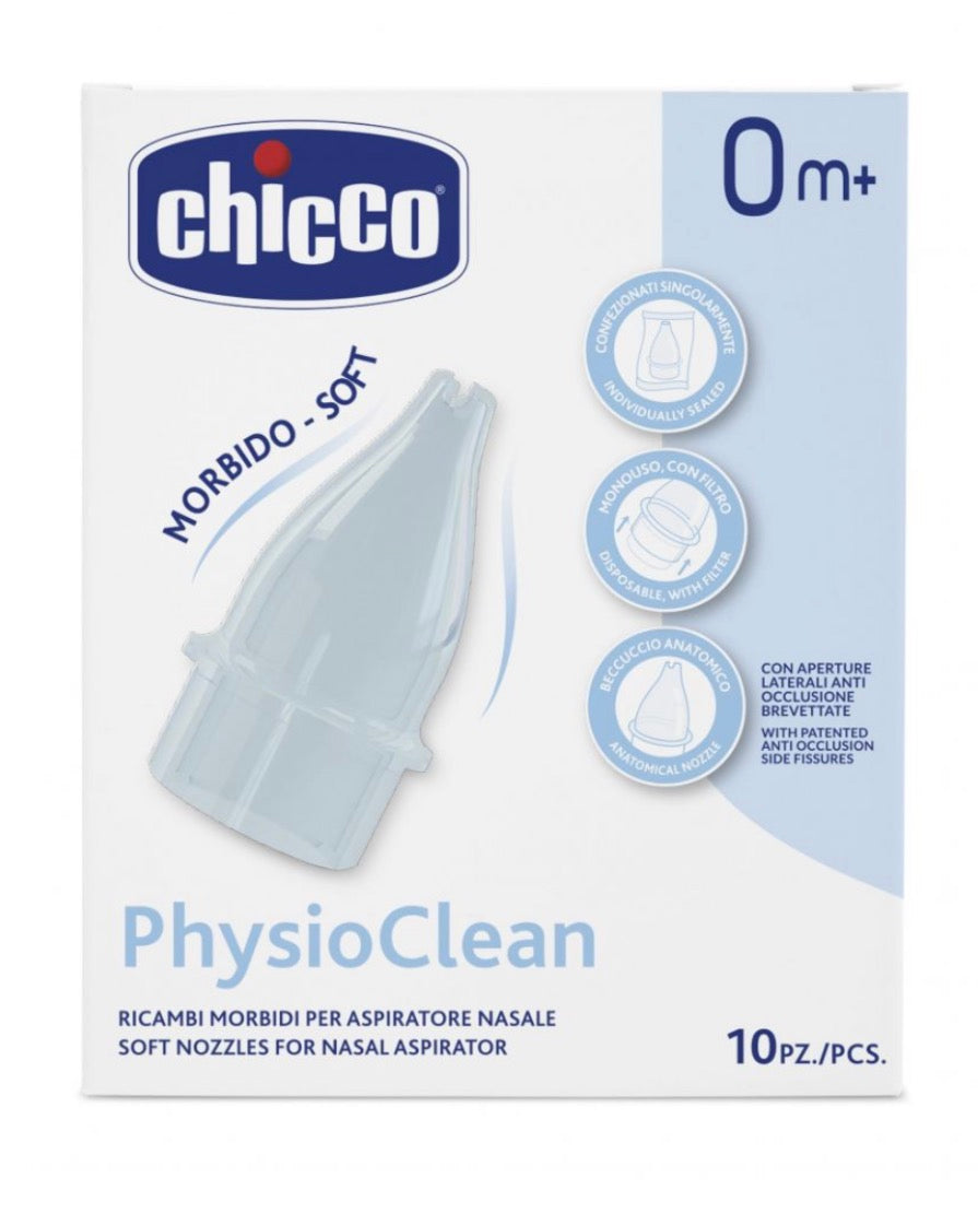 Chicco PhysioClean Ricambi Morbidi per Aspiratore Nasale – 10pz (0m+)