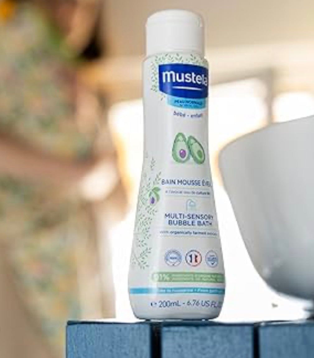 Mustela Bain Mousse Éveil – Multi-Sensory Bubble Bath con Avocado Bio 200ml
