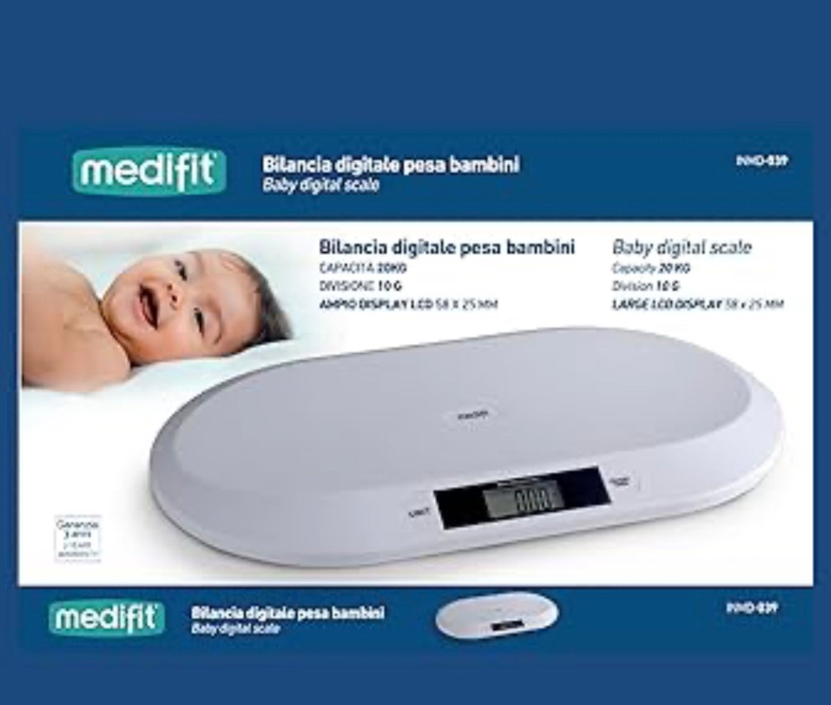 Medifit INO-839 Bilancia Digitale Pesa Bambini 20kg