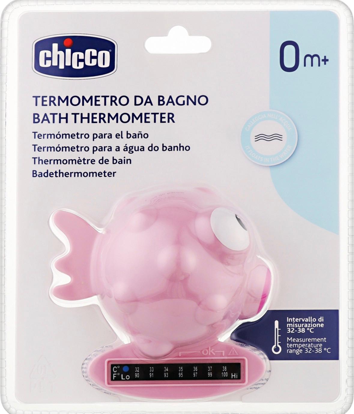 Chicco Termometro da Bagno a Forma di Pesce Rosa 0m+